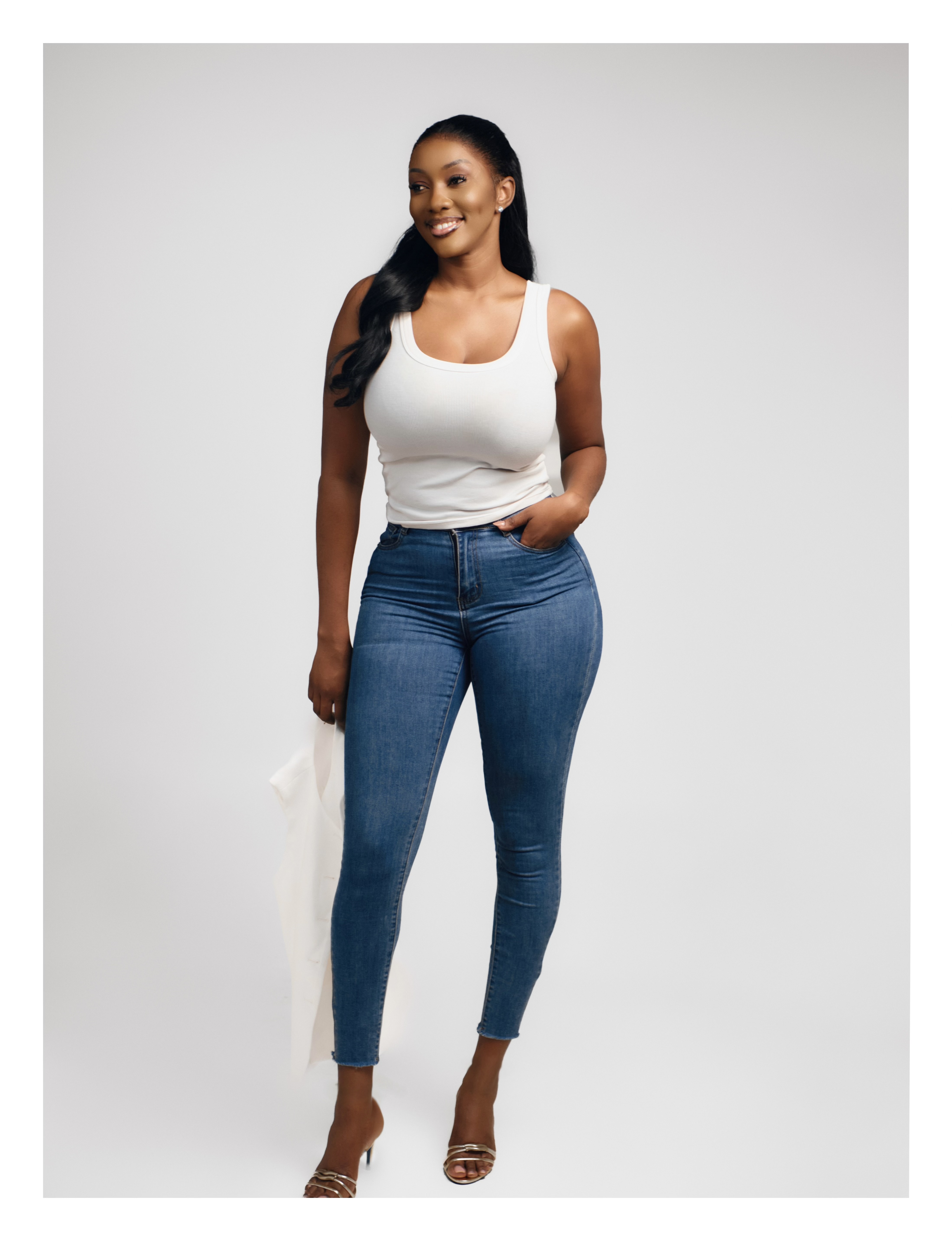 Light Wash – Raw Hem high waist 